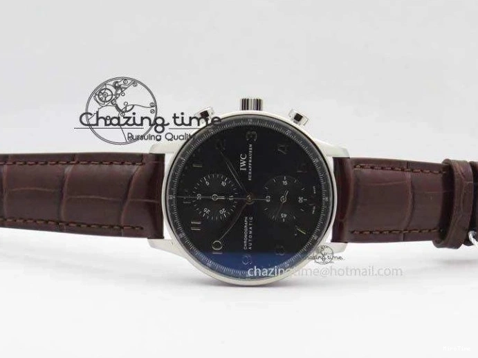 MIROTIME 0719 Supportive Portuguese Chrono IW371431 ZF 1:1 Best Edition Gray Dial On Brown Leather Strap A79350 (Slim Movement) 7261